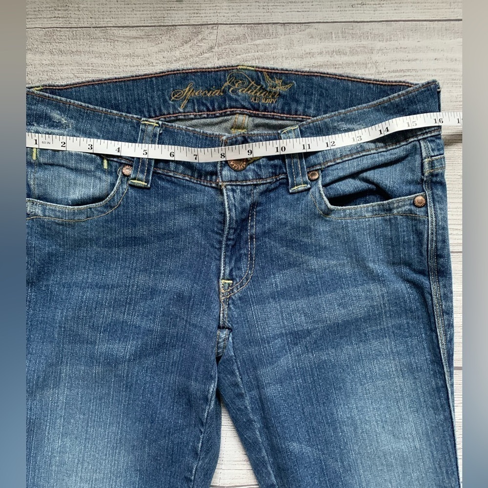 Y2K Old Navy Special Edition Vintage Denim Blue Skinny Jeans Zipper Ankle - Picture 10 of 11